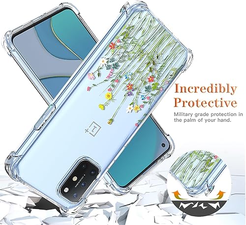Miniatura 7 de Funda para teléfono OnePlus 8T 5G, OnePlus 8T+ 5G KB2000 con protector de pantalla, funda transparente con patrones de jardín de flores, funda