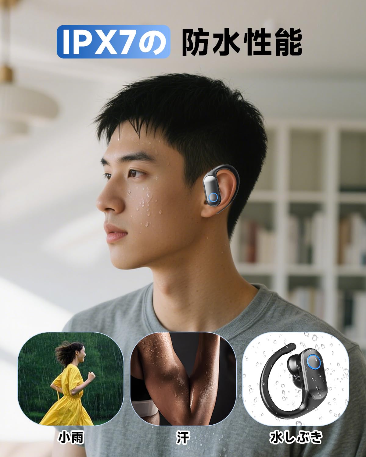 Amazon.co.jp: bluetooth オープンイヤー型ワイヤレスイヤホン