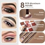 MAGEFY Makeup Brushes 22-in-12 Professional Makeup Brush Set Double-End Make Up Brushes for Powder Concealers Eye Shadows Blush with Gift Box (Coffee Brown)