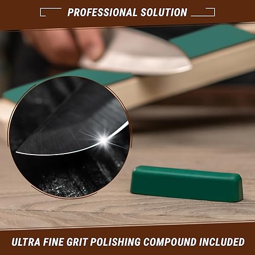 Miniatura 5 de BeaverCraft Stropping LS2P1 - Kit de grapado de cuero para afilar cuchillos LS2P1, 3 x 8 pulgadas, afilador de cuchillos con compuesto de pulido de