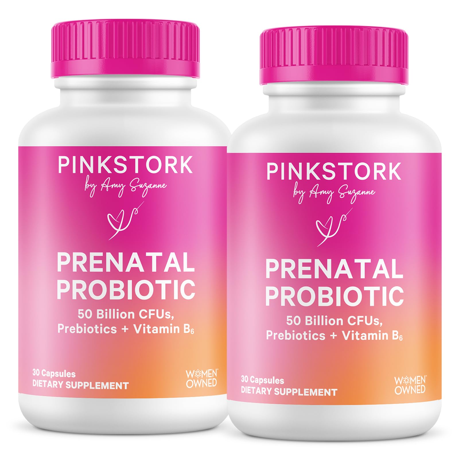 Pink Stork Prenatal Probiotics for Women - 60 Capsules Unflavored 30 Count (Pack of 2)