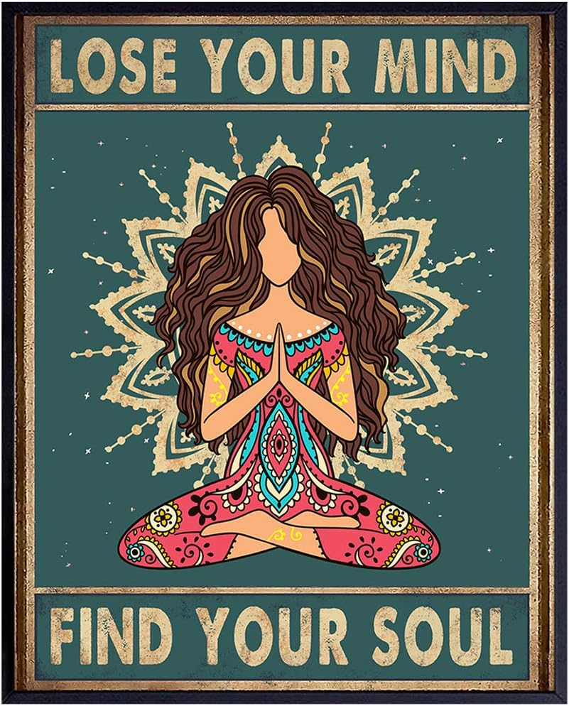 Lose Your Mind Find Your Soul Poster – New Age Zen Meditation Decor – Inspirational Wall Art – Boho Inspiring Quotes -Uplifting Spiritual Motivational Gifts for Women – Positive Affirmations for Women