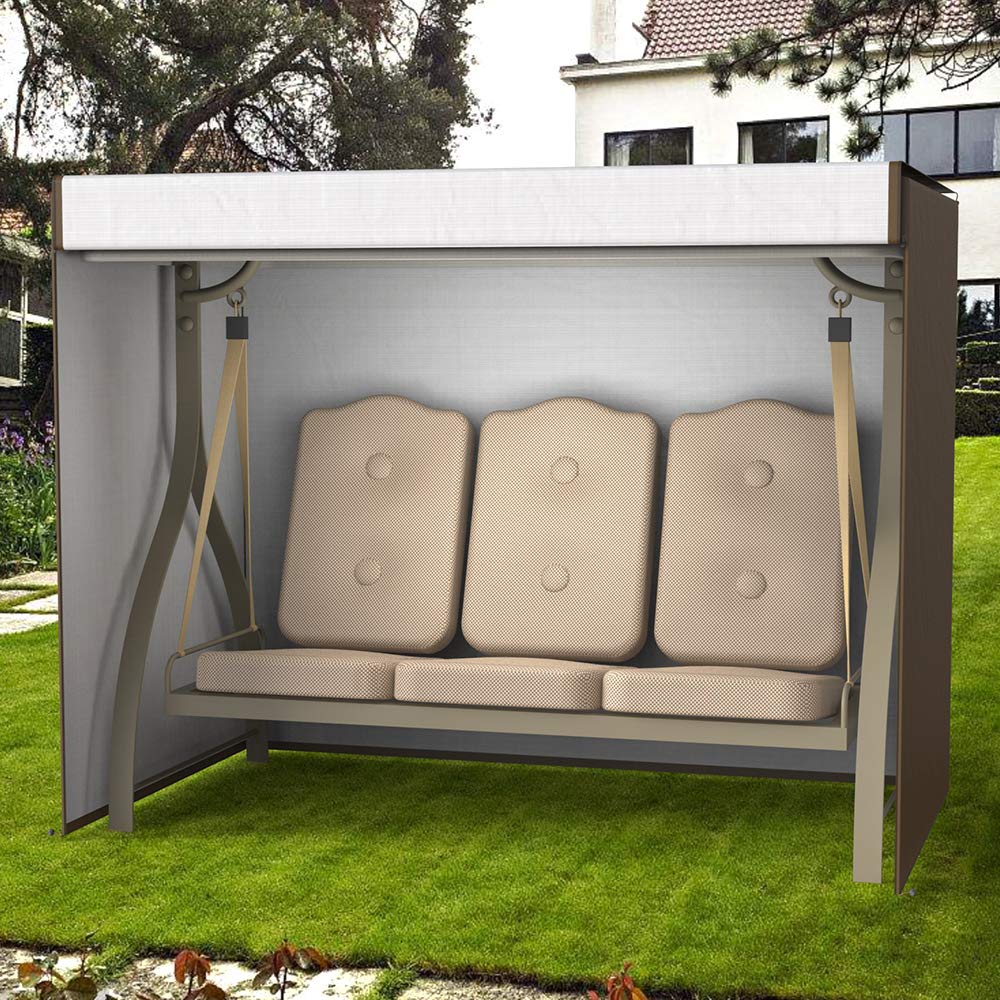 Copertura Impermeabile Per Dondolo Hollywood 3 Posti - 220x125x170 Cm, Verde, Con Cerniere E Corda Antivento - Foto 6