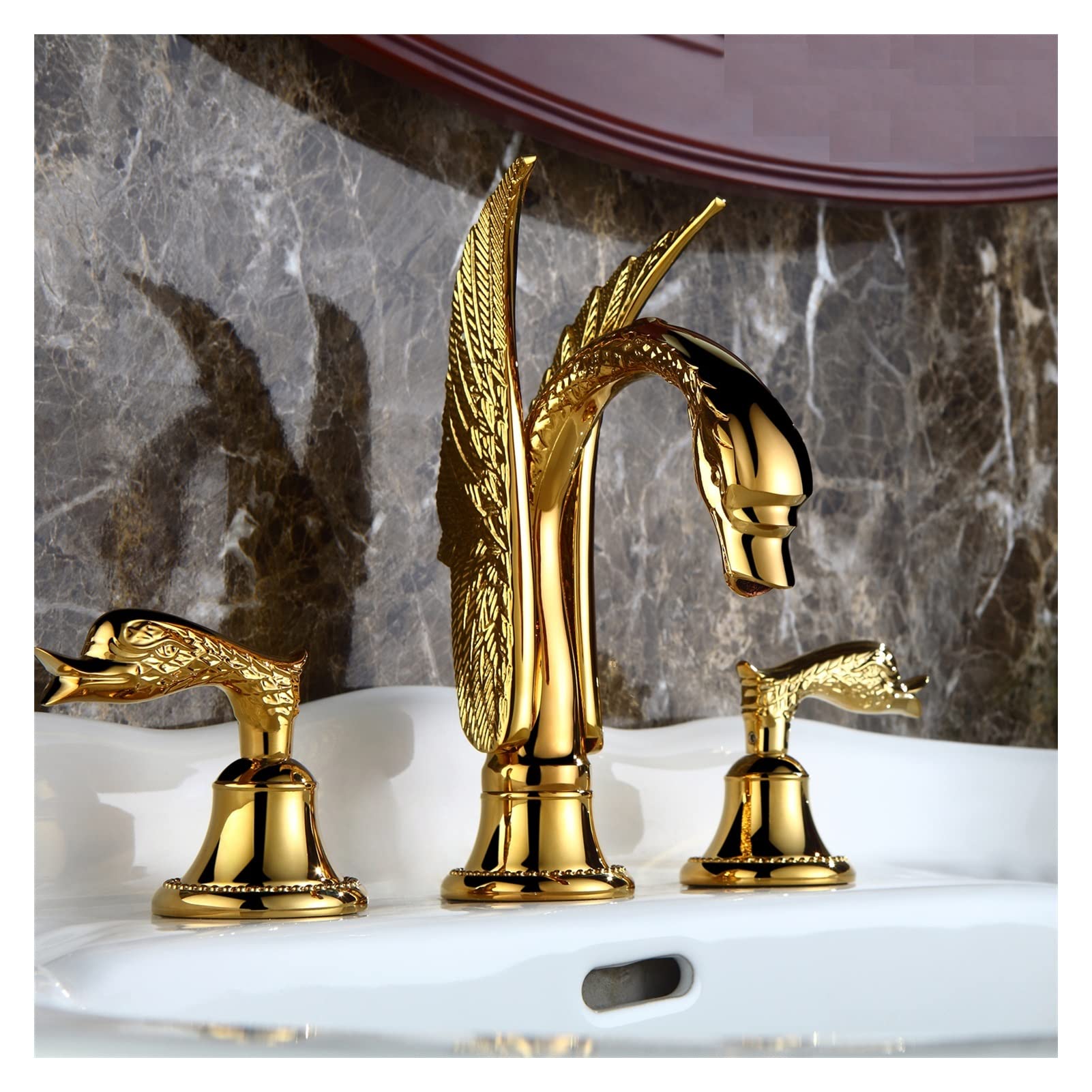 Amazon.co.jp: ゴールデンスワン真鍮盆地蛇口冷水ミキサー5穴クロム