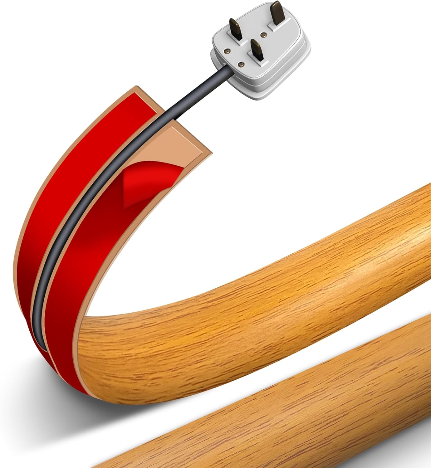 Amazon.com: 10 FT Floor Cord Cover Cable Cavity Self Adhesive Cord ...