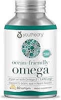 Vista 1 de Youtheory Omega Ocean-Friendly - Cápsulas blandas de algas veganas Omega 3 - con EPA y DHA - Salud del corazón, ojos y cerebro - Contenedor