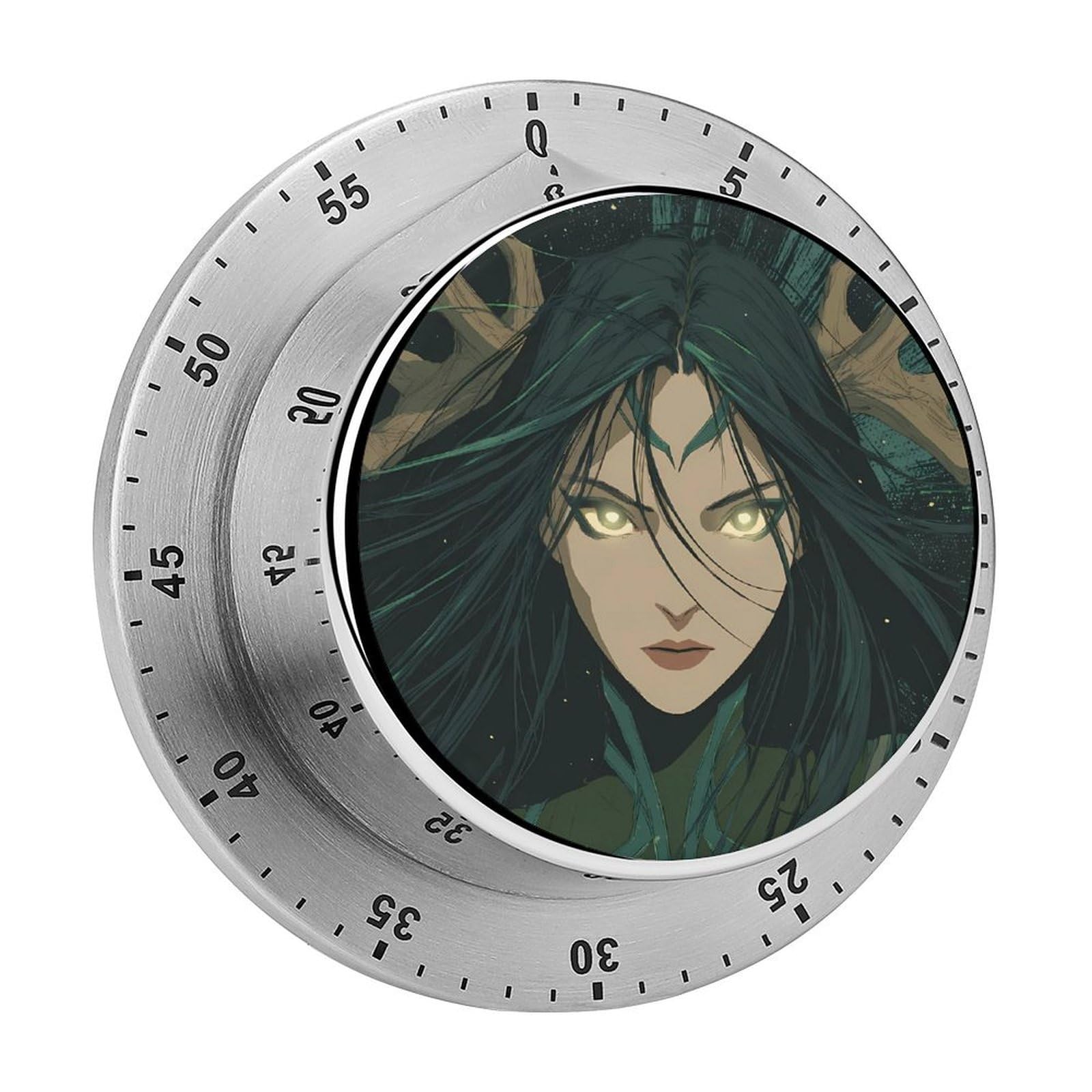 Goddess of Death Mechanical Timer with Alarm for Kitchen Cooking Productivity Stainless Steel Timers