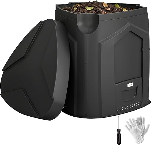 Composteur de Jardin 240L Bac à Compost 78 x 75 x 78 cm Outsunny