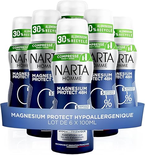 Narta - Déodorant Homme - Magnesium Protect Hypoallergénique - Spray Compressé -