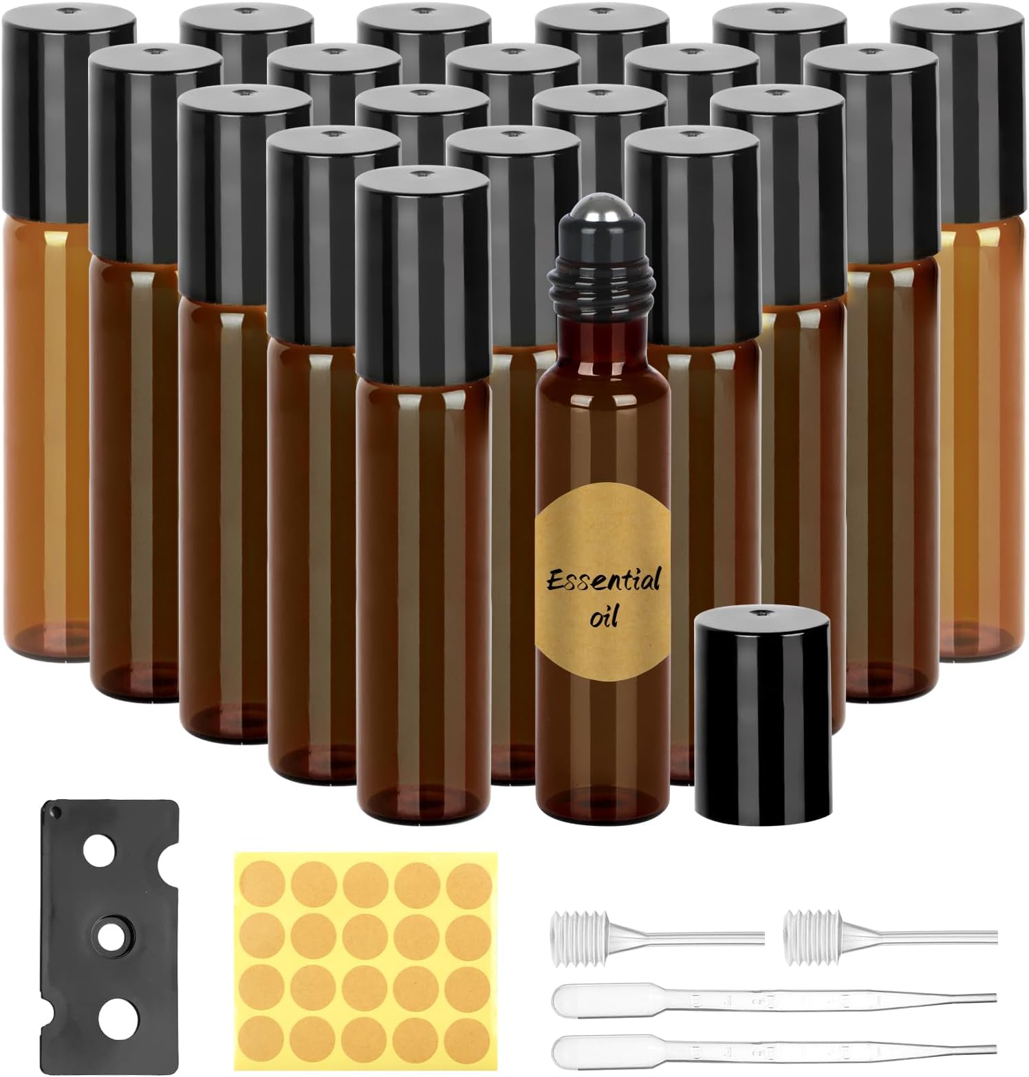 Essential Oils Roller Bottles, 20pcs Roll on Bottles with Stainless Steel Bal...