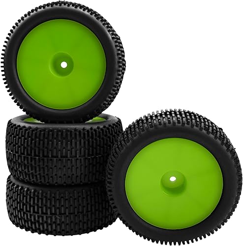 Miniatura 9 de Neumático de goma OD 88mm/3.46" para rueda delantera y trasera y llantas de plástico con cubo de 12mm de hexágono compatible con Redcat Tornado Rojo