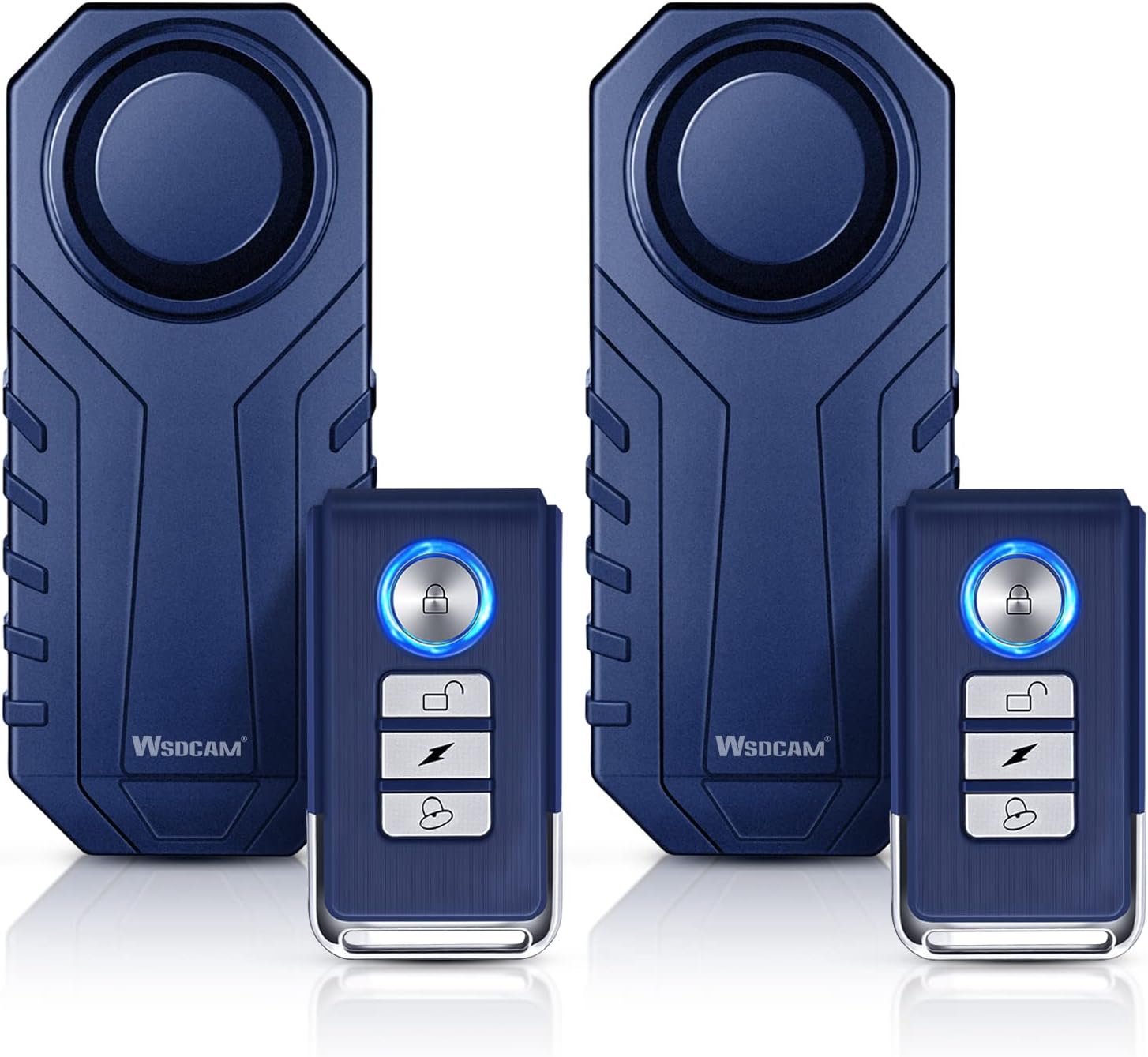 WSDCAM Bike Alarm with Remote 2 Pack, 113dB Wireless AntiTheft Vibration Alarm Door