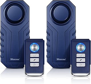 WSDCAM 2 Pack Bike Alarm 113dB Wireless Anti Theft Vibration Motion Sensor Vehicle Security Alarm System Waterproof Motorcycle Alarm Bicycle Alarm with Remote - Blue