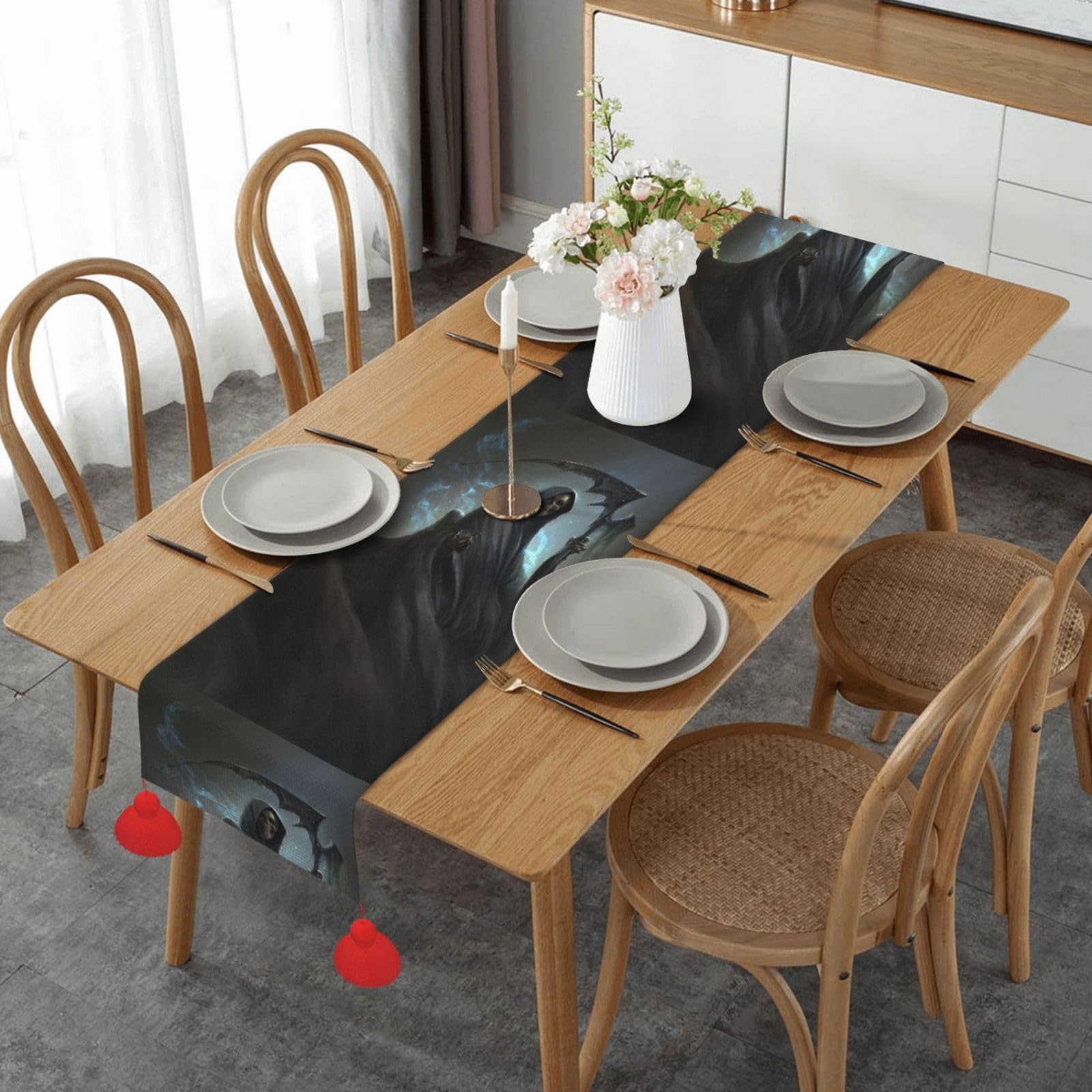 Chemin de table galaxie bleue idéal pour sublimer vos repas de Noël et mariages