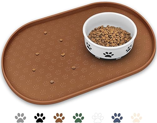 Miniatura 73 de KPWACD Tapete de alimentación de mascotas para perros y gatos, mantel individual de silicona para perros, antideslizante, impermeable, evita