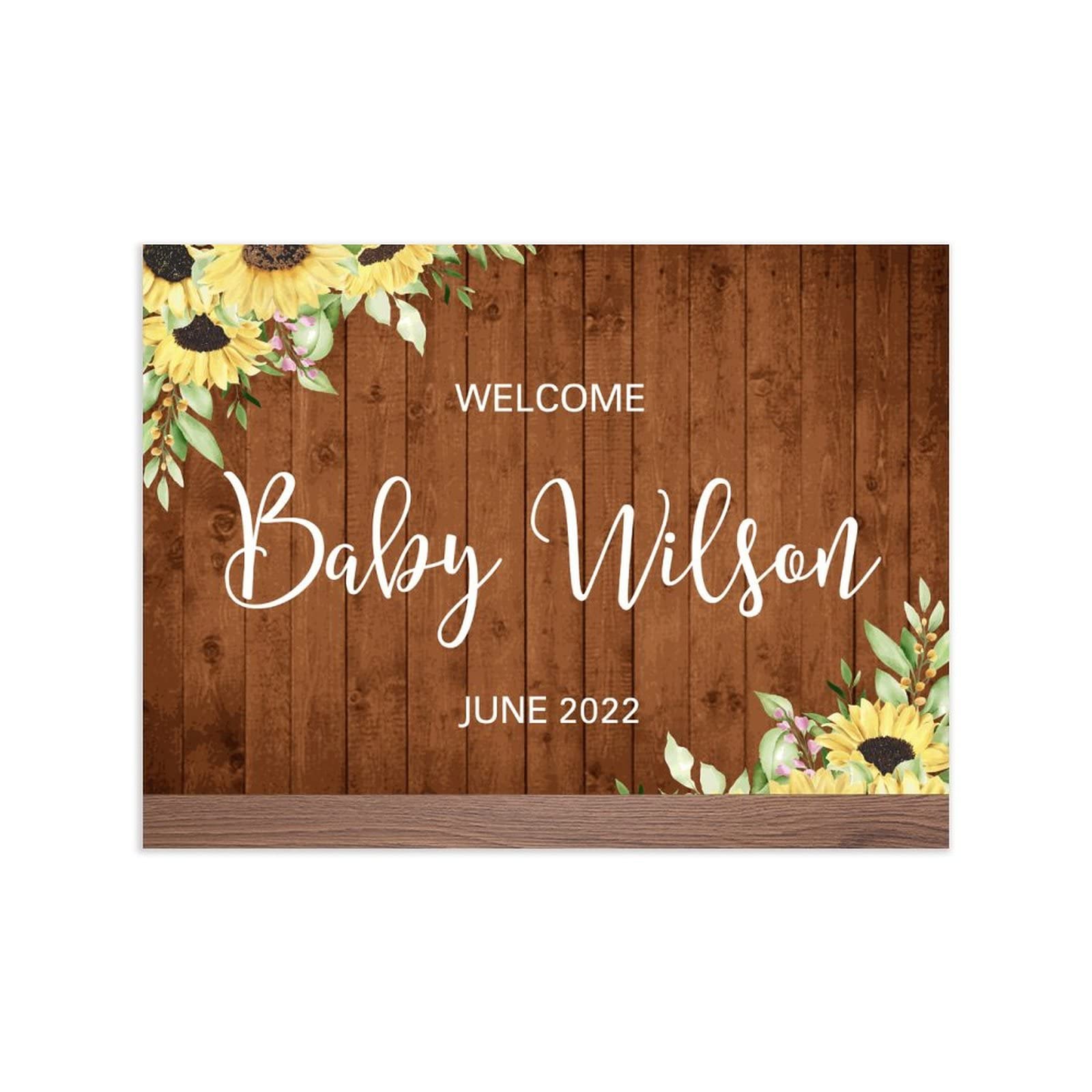 Spersonalizuj słonecznik kwiatowy znak 'Welcome to the ' ślub personalizowany 'Welcome to Our Wedding Sign znak powitalny na ślub zaręczyny ślub dekoracja parapetówka prezenty 50 cm x 76 cm