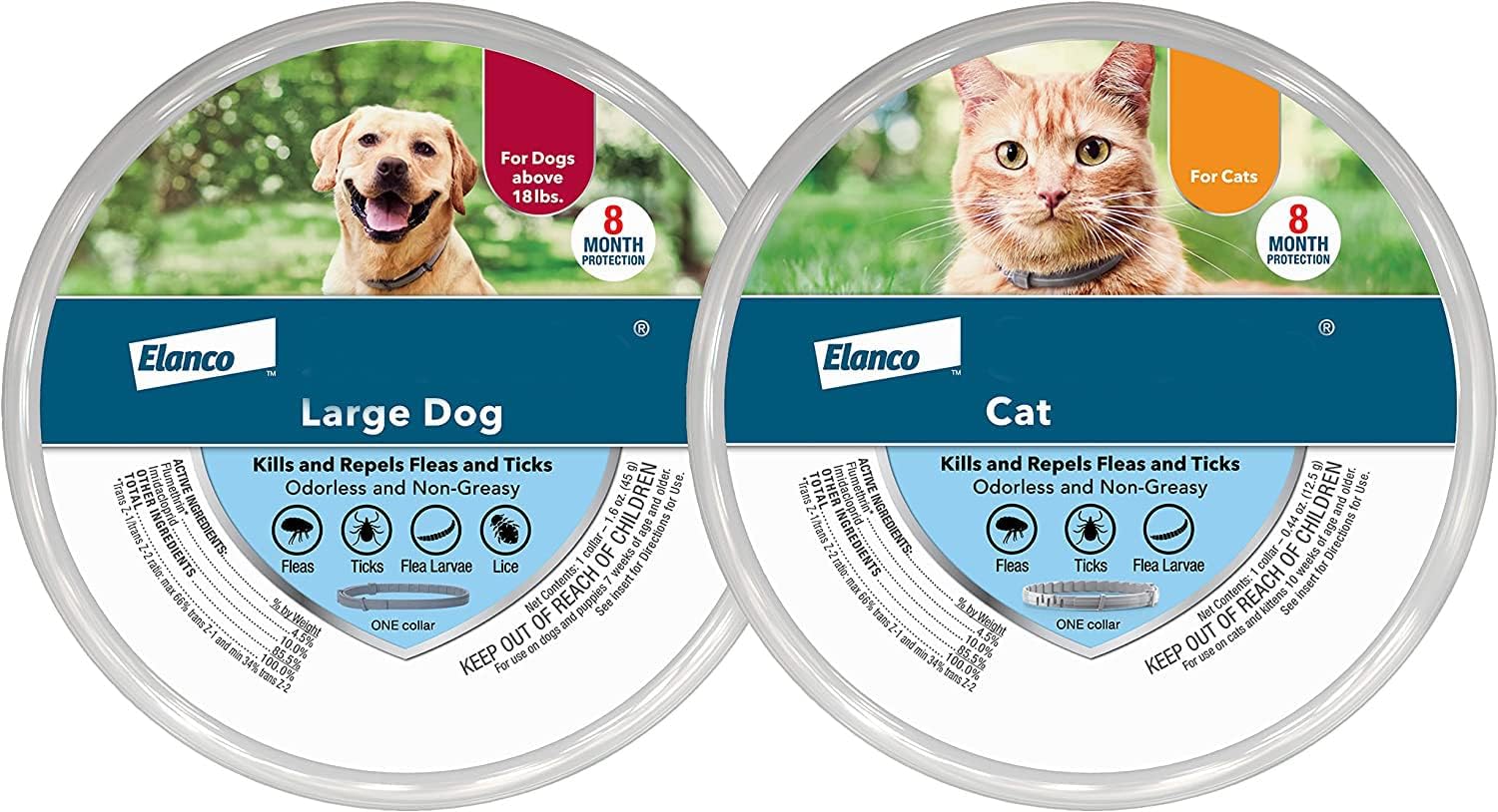 ZMNVEG para SERESTO 2 Collares para Perros Collar 8 Meses para tamaño Grande de más de 18 Libras, 70 cm. para Gatos Seresto, 8 Meses, 38 cm para Perros y Gatos