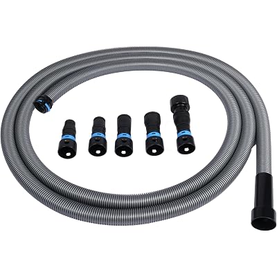 Cen-Tec Systems 94709 Quick Click 16 Ft. Hose for Home and Shop Vacuums with Expanded Multi-Brand Power Tool Adapter Set for Dust Collection