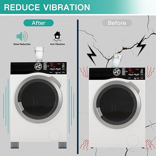 Miniatura 3 de SEISSO Almohadillas antivibración para lavadora, almohadillas antivibración antideslizantes y con cancelación de ruido, estabilizador de lavadora