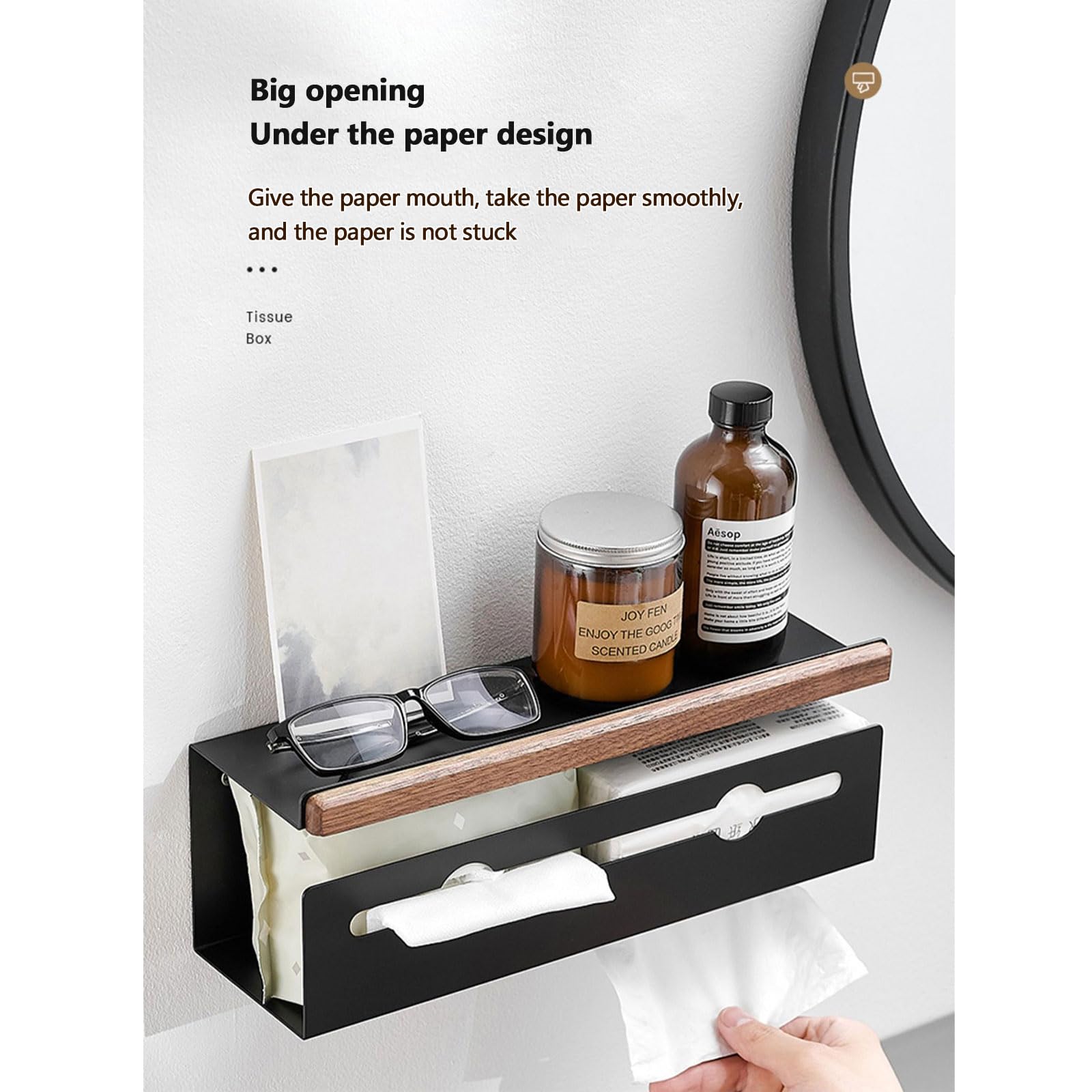 キッチン炭素鋼ティッシュホルダーパンチフリーティッシュラック Amazon.co.jp: フェイシャルティッシュ収納ラック、バスルーム
