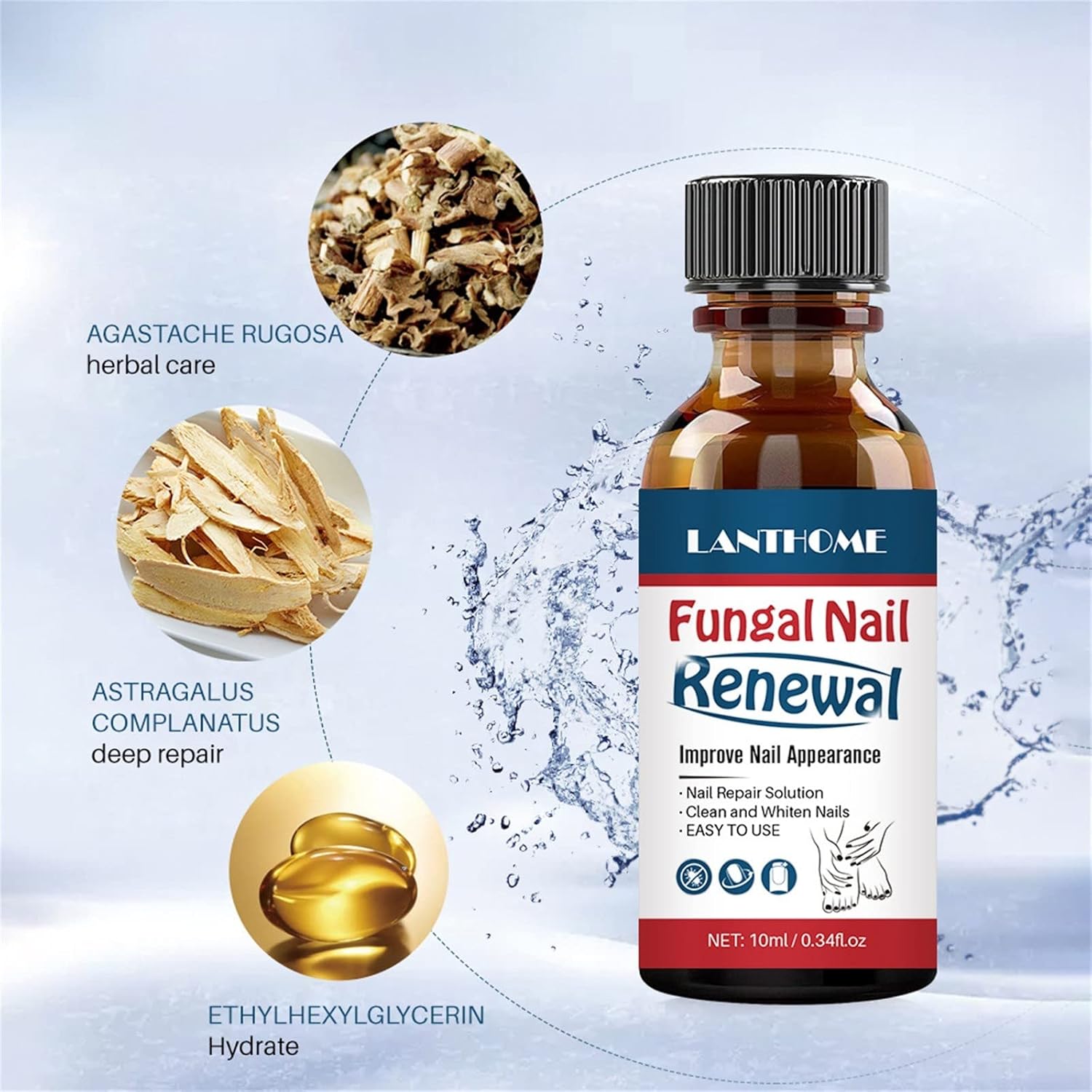 Nail Repair Liquid for Women Men Easy to Use Natural Pure and Mild Care (white) : Beauty & Personal Care