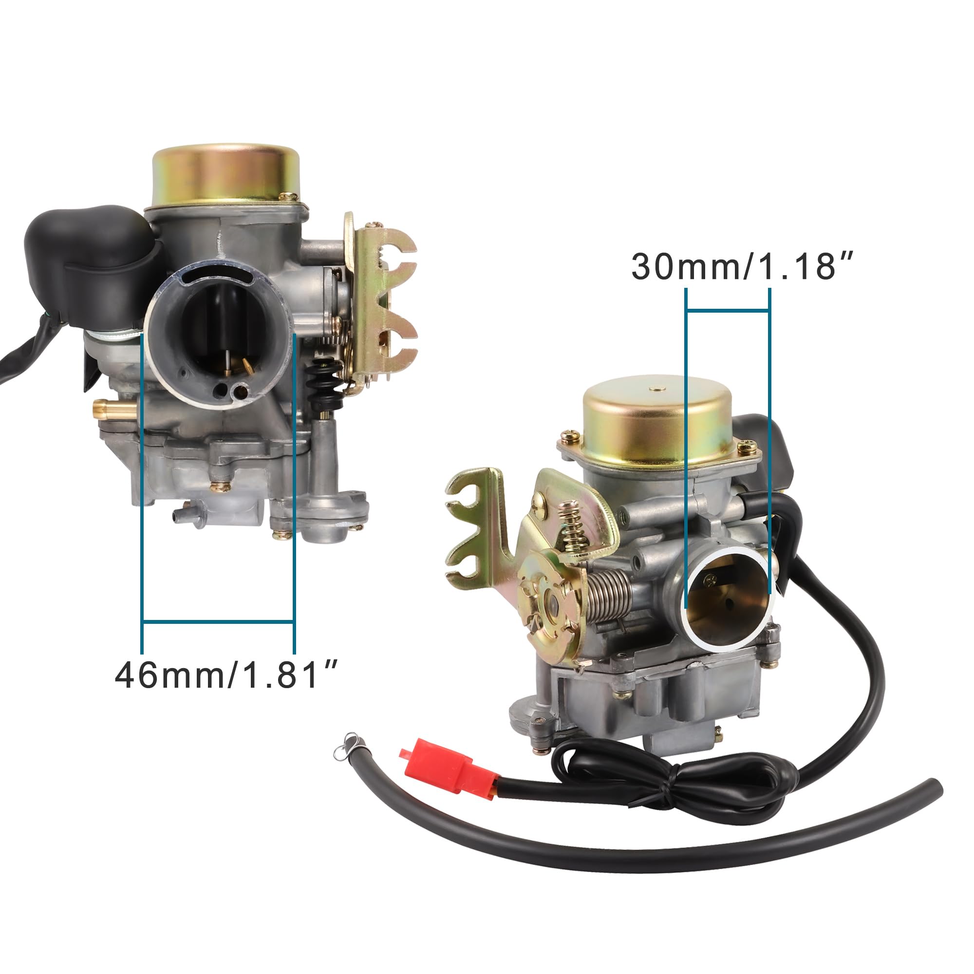 GOOFIT CVK30 CVK 30mm Carburatore con Elettrico Sostituzione per Xmax 250 2006 Linhai 260 Suzuki 125 Quad 265H Scooter Motor ATV 150-250cc Engine ATV Dirt Bike