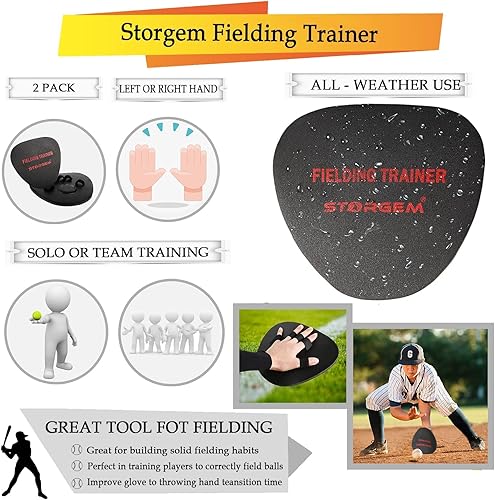 Miniatura 2 de Storgem Softhands - Entrenador de campo de béisbol, guantes de espuma de dos manos (paquete de 2)