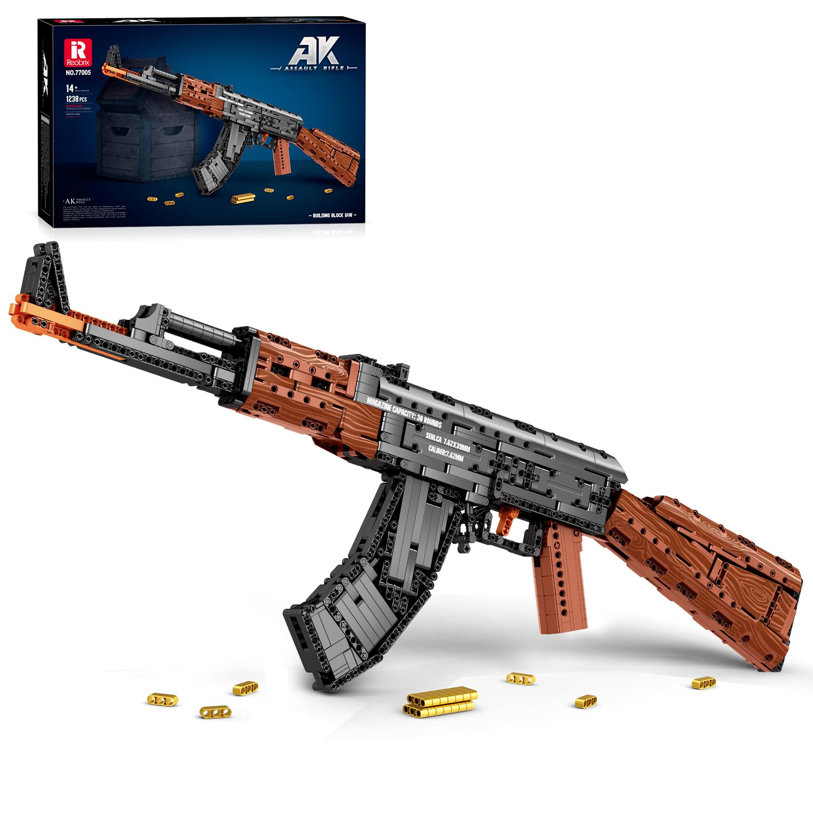 AK47セット Amazon.com: Reobrix Building Block Gun Toy Set for Adults, 1238Pcs