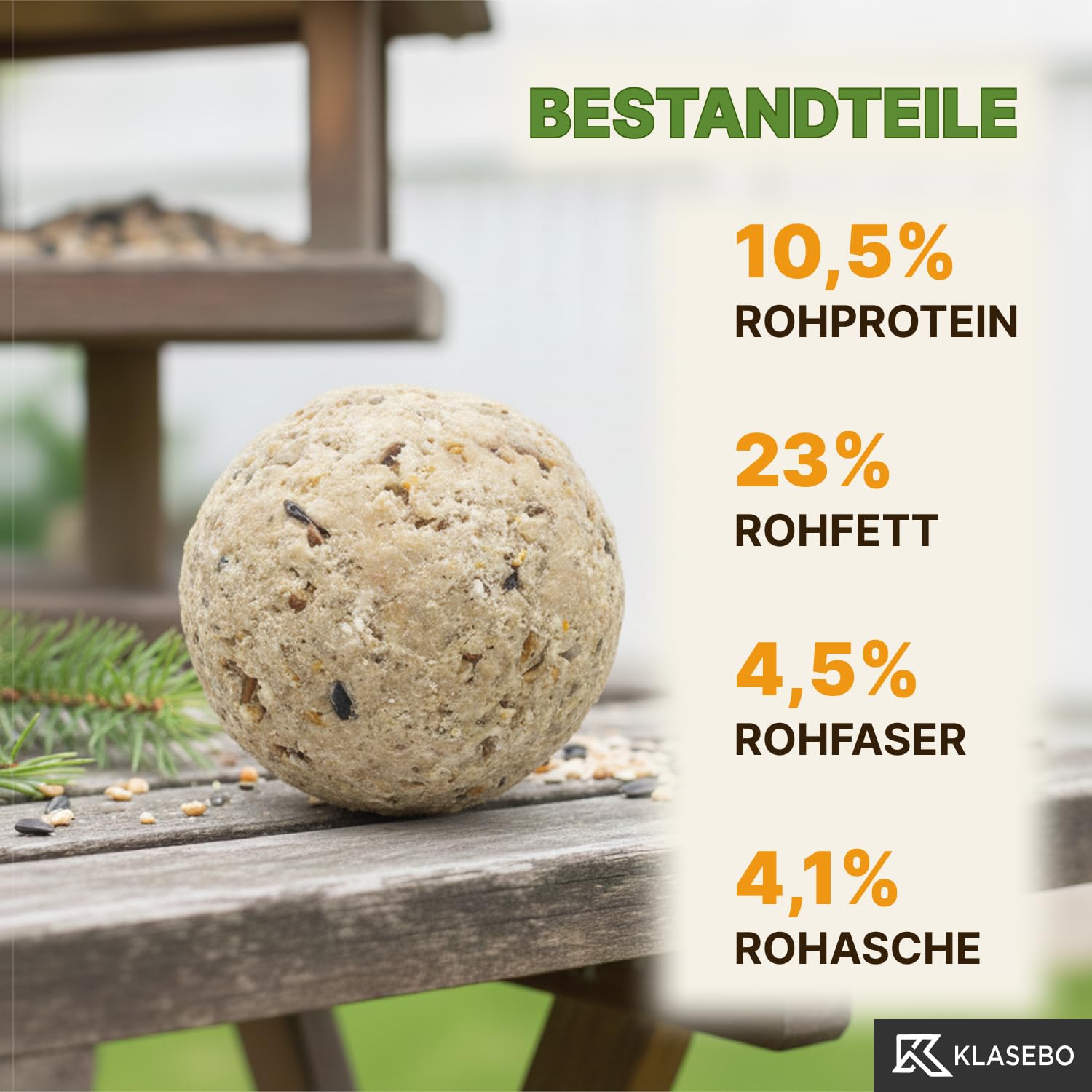 Premium Meisenknödel mit Insekten, 100 Stück (9kg) – Ganzjähriges Wildvogelfutter, Natürliche Zutaten, Ganzjährige Fütterung, Körnerfresser Delikatesse