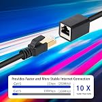 J&D Ethernet Extension Cable, Cat 6 Ethernet Extender Cable Adapter 2.1 Meter (7 Feet) Support Cat6 / Cat5e / Cat5 Standards, RJ45 Cords Shielded Male to Female