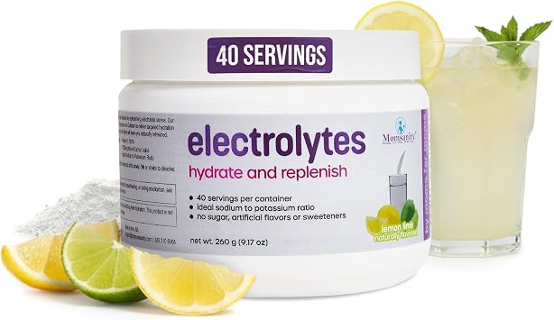 BCAA Pre Workout Powder for Moms | Naturally Sweetened with Stevia, Erythritol, Monk Fruit to Help Build Energy Pre & Post Workout | 311 ratio of Amino Acids | 40 Servings Electrolytes Lemon