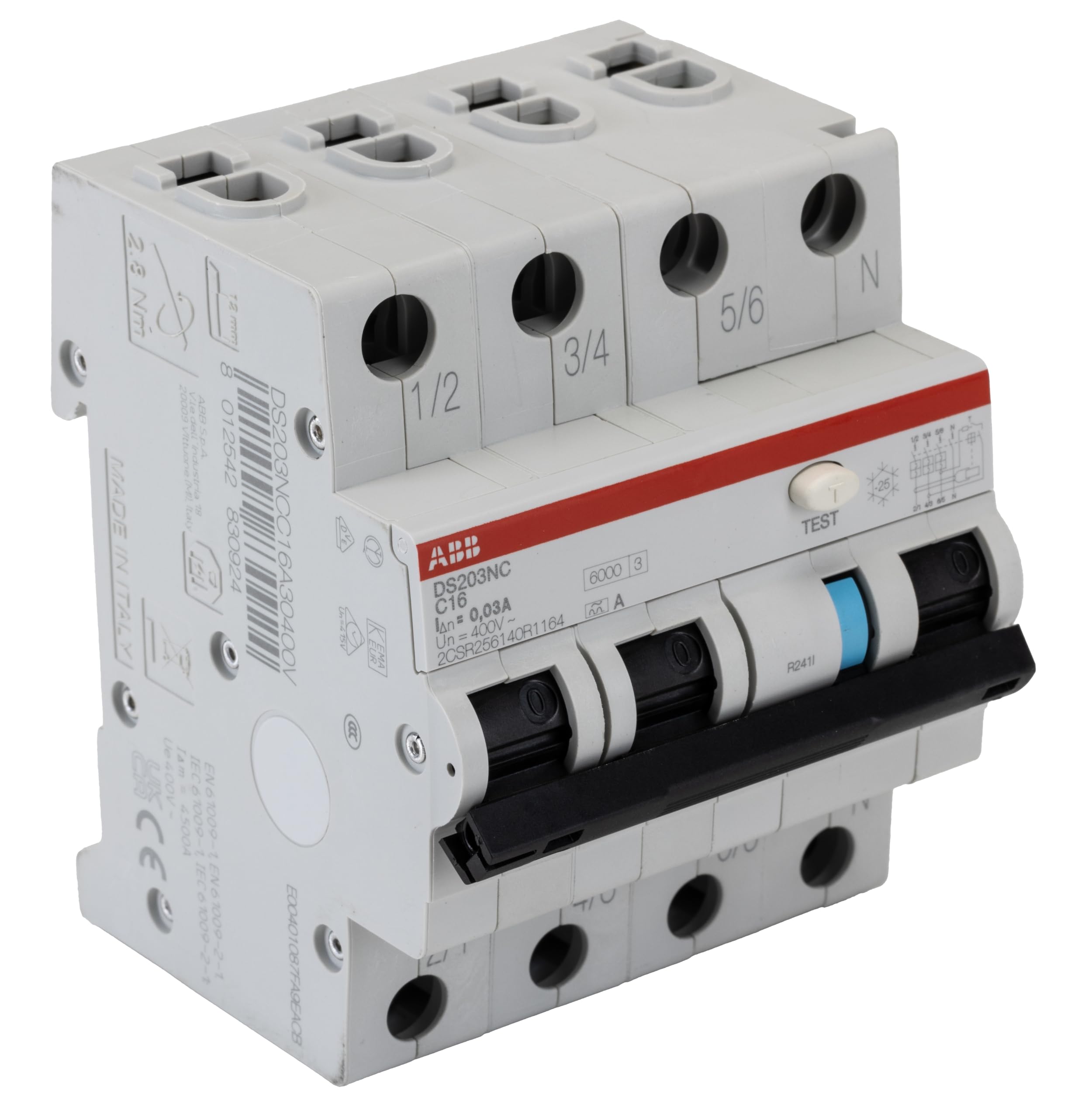 abb-entrelec – Commutateur DS200 3PN courbe – C 16 A Classe A 10 kA 30