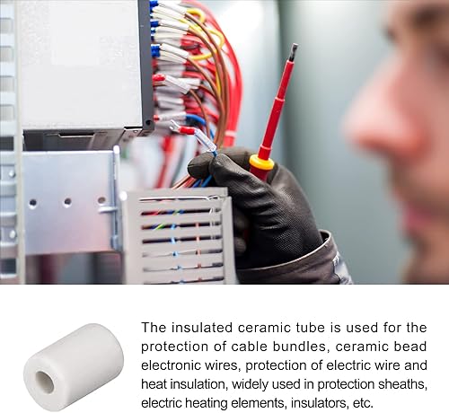 Vista 23 de Tubo de cerámica con cableado de cerámica [para protección de aislamiento térmico de paquete de cables] - 20 unidades/0.157 in x 0.276 in x 0.394 in