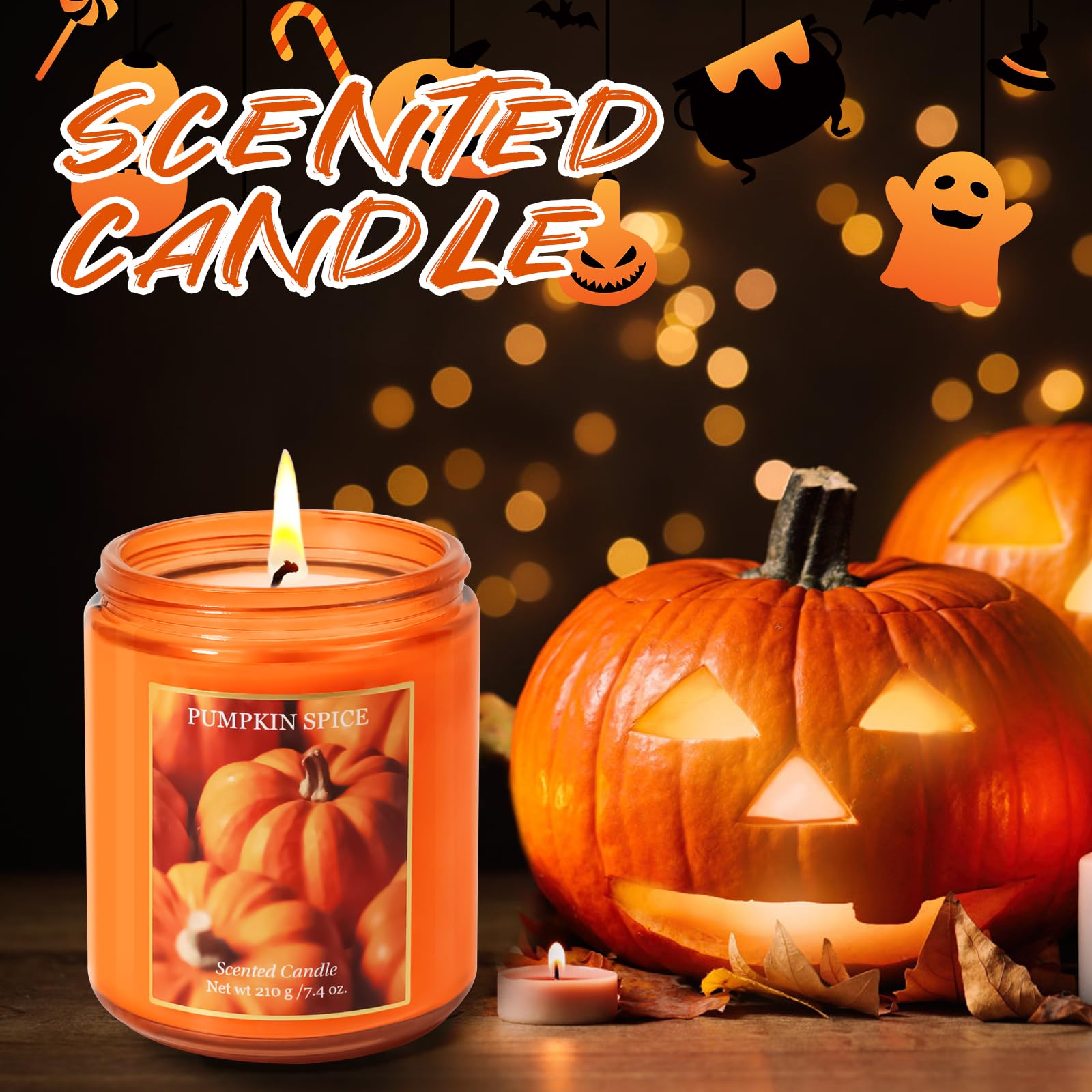 Herbst Duftkerze Pumpkin Spice - Kürbis Zimt Kerze Aus Sojawachs