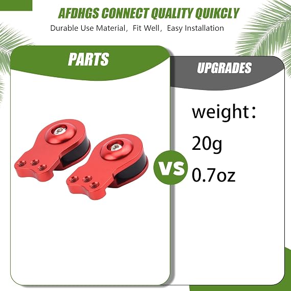 2-Pack - Aluminum Servo Saver Set for 25T Plastic Output Gear - Adjustable Hi-Torque Servo Arms (18mm) Red