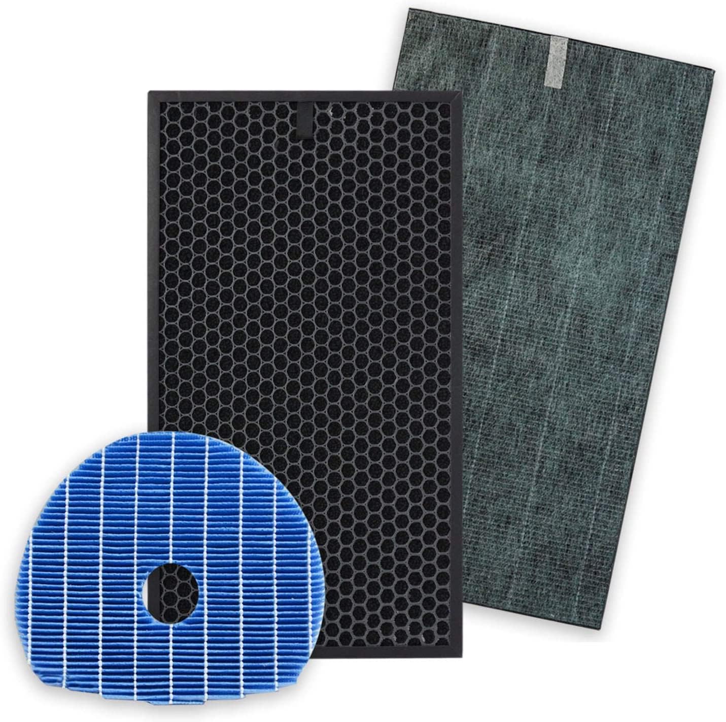 PUREBURG Replacement HEPA Filter Set Compatible with Sharp KC-850U / KC-C100U PlasmaCluster Part # FZ-C100HFU / FZ-C100DFU / FZ-C100MFU