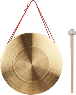 IUPPA 30cm Hand Gong Cymbals Brass Copper Gong Chapel Opera Percussion Instrument with Round Play Hammer