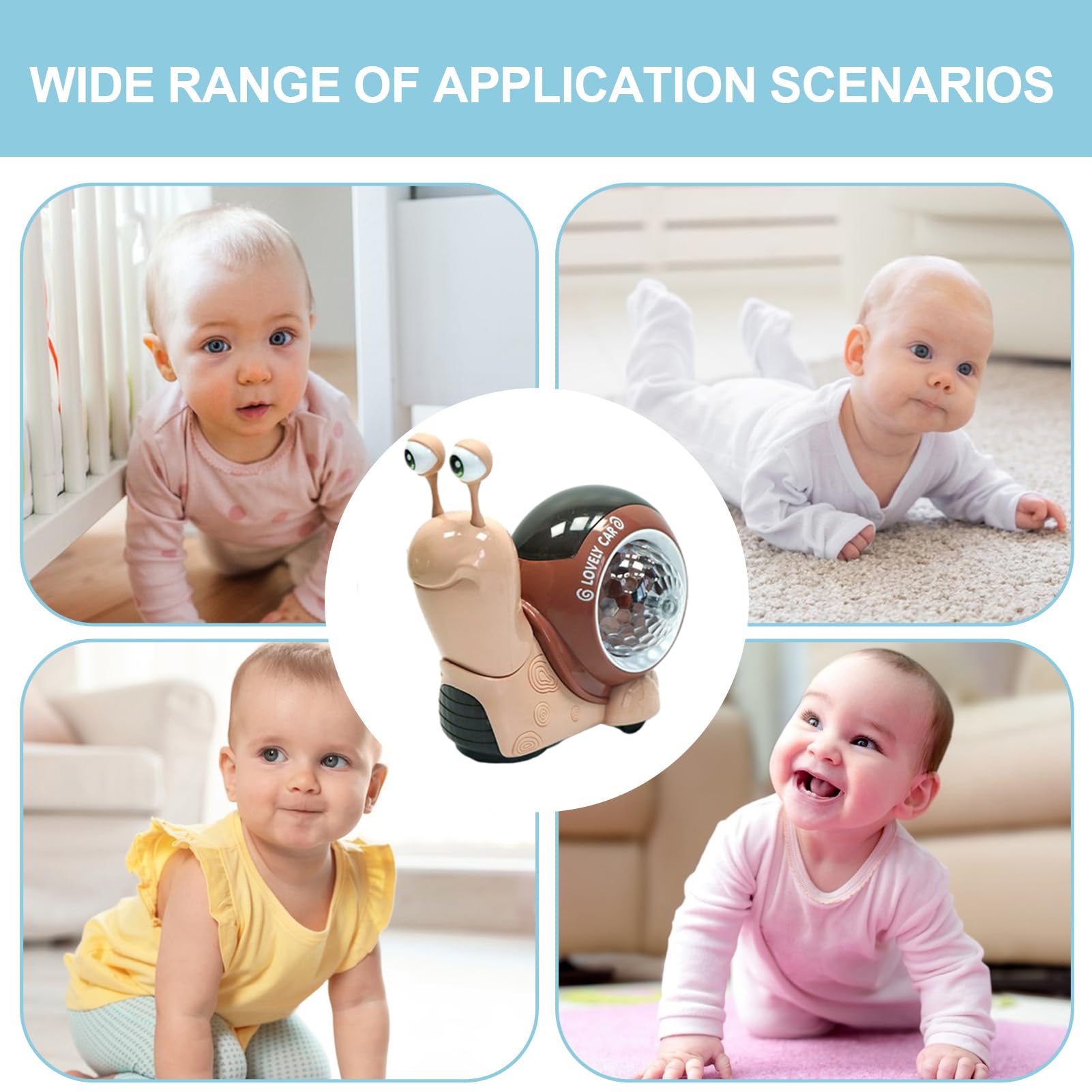 Lumiscent Jouets Musicaux Rampants, Jouet Escargot Rampant,Jouet De Marche D 'Escargot - Jouets Rampants Lumineux Musicaux Interactifs Portables Pour Garçons Et Filles âgés De 1 An Et Plus