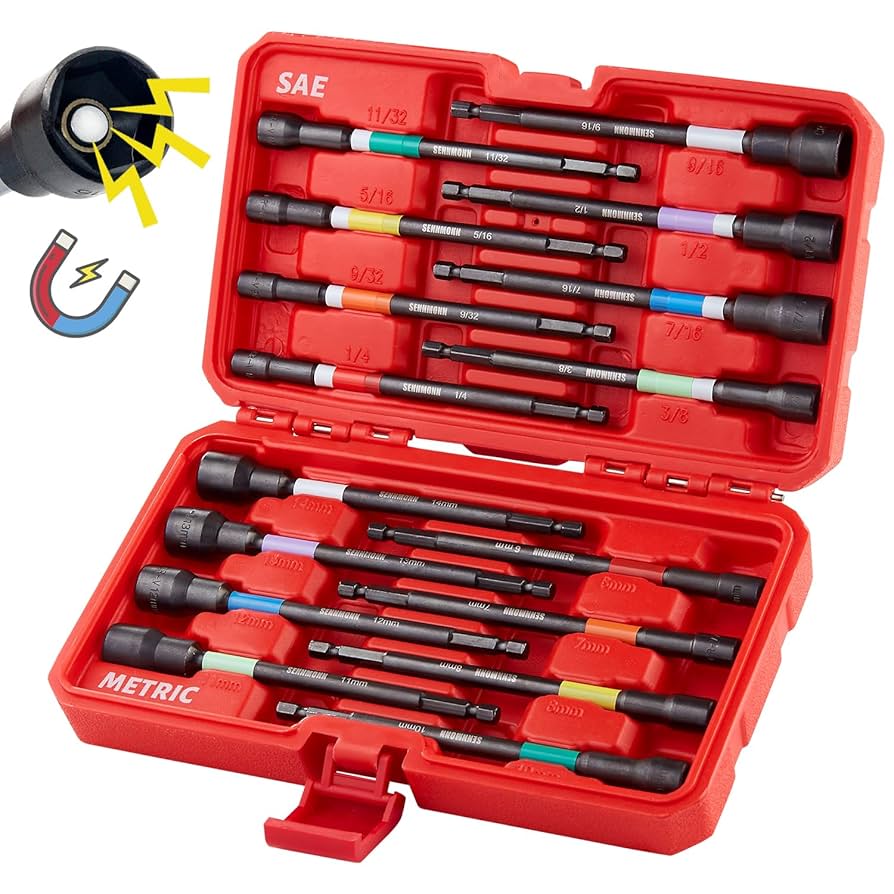 SENNMONN Magnetic Nut Driver Set, 16 PCS Long Nut Driver Set