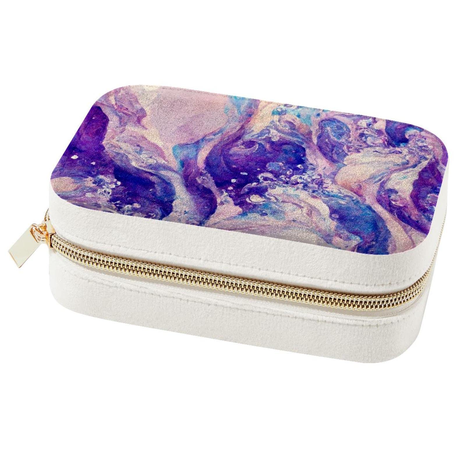 Boîte à bijoux de voyage pour fille, mini organiseur de rangement bagues et boucles d'oreilles