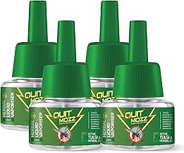 Quitmozz Mosquito Repellent Refill Liquid Vaporizer - Tulsi and Herbal Oil, 100% Protection from Dengue Mosquitoes, Fits All Machines, Effective Insect Killer, Safe for Kids and Pets, 45ml x Pack of 4