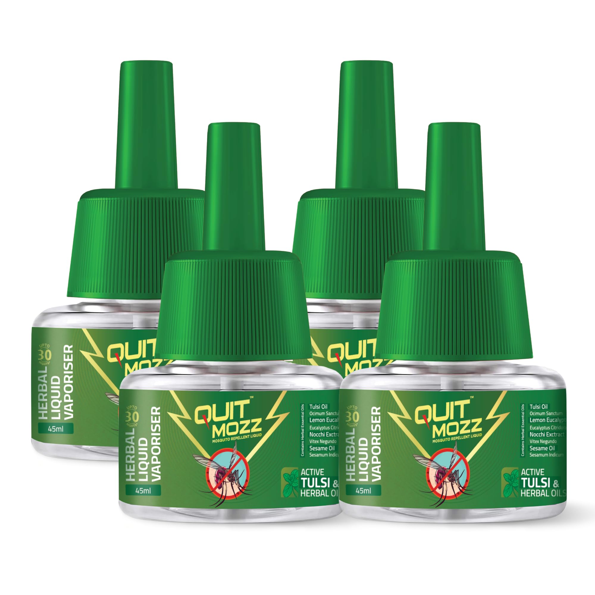 Mosquito Repellent Refill Liquid Vaporizer - Tulsi and Herbal Oil, 100% Protection from Dengue Mosquitoes, Fits All Machines, Effective Insect Killer, Safe for Kids and Pets, 45ml x Pack of 4-image-34