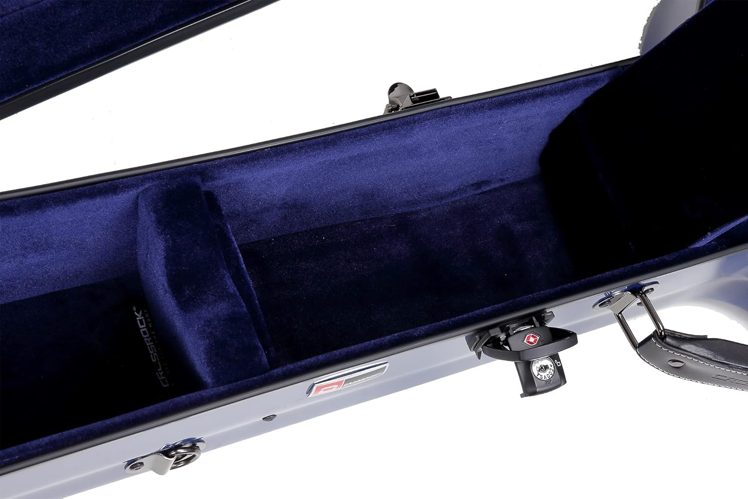 Crossrock Case - Fiberglass Banjo Case - Fits 5-String Resonator Styles - Padded Straps, Interior Compartment, Fixed & Removable Padding - Includes TSA Lock - Navy Blue