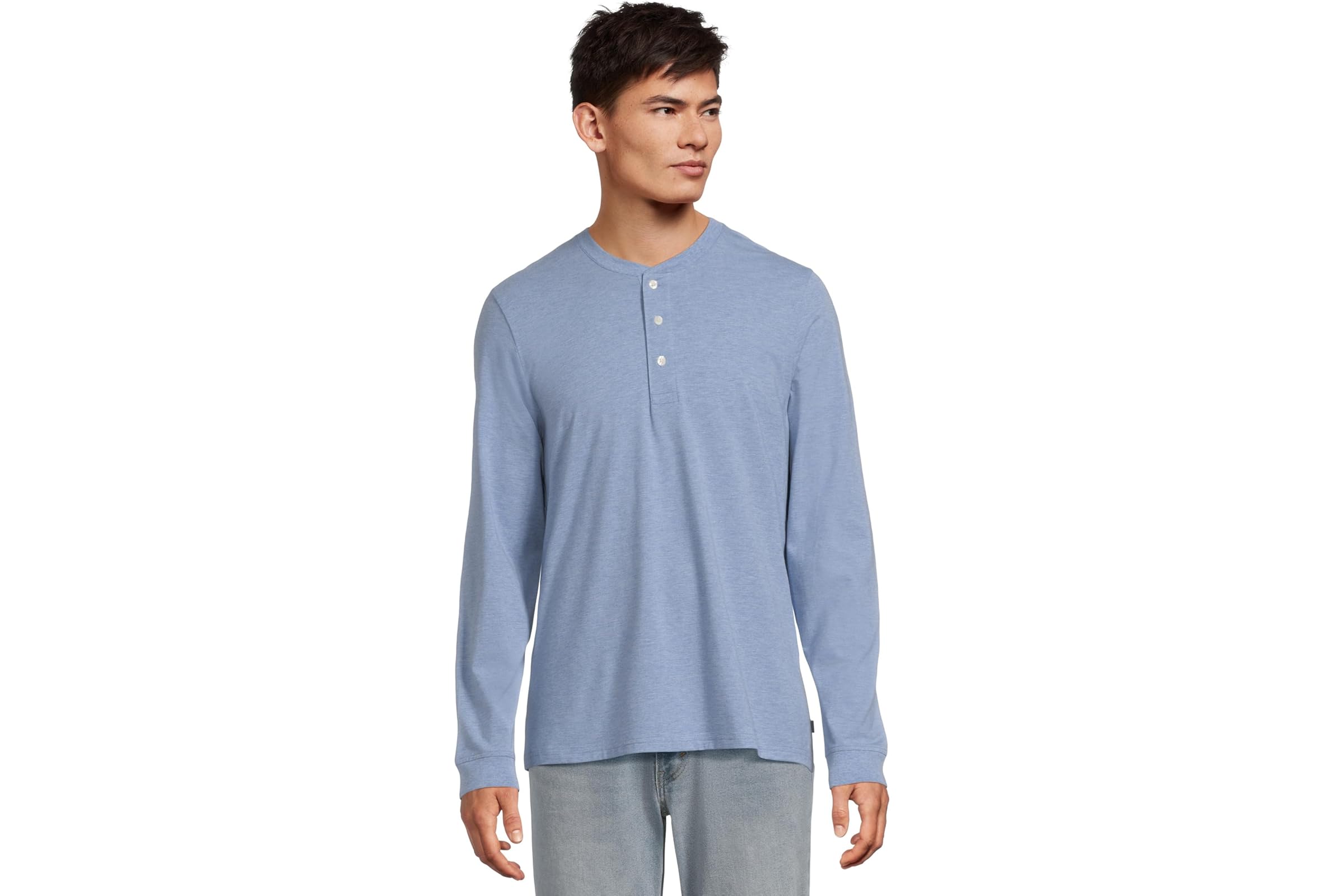 Мужская рубашка L.L.Bean Performance Pima Henley Long Sleeve