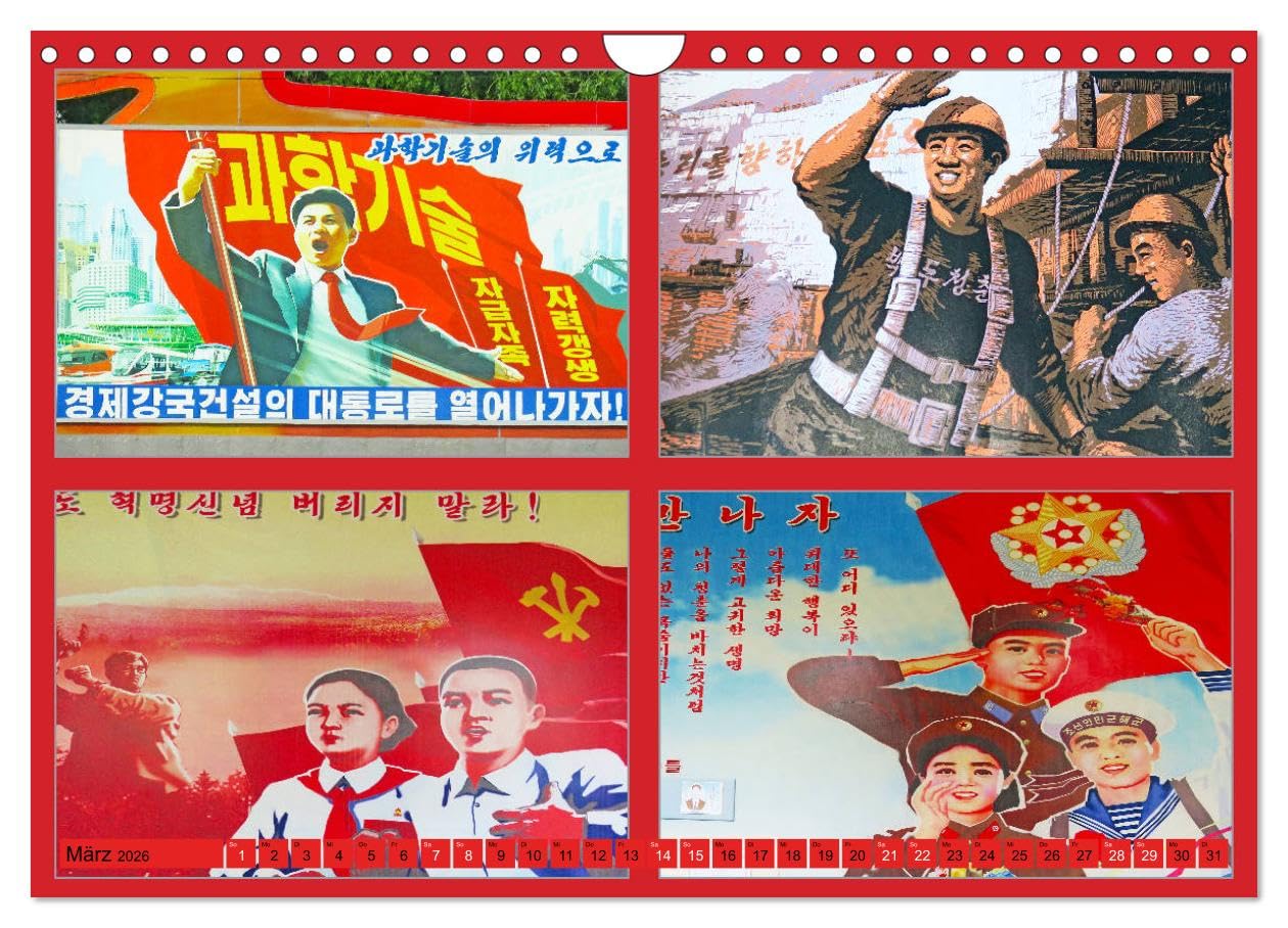 NORDKOREA - SCHÖNES UNGEWÖHNLICHES FARBIGES FREUNDLICHES (Wandkalender 2026 DIN A4 quer), CALVENDO Monatskalender: Nordkoreas interessante Sonnenseiten.