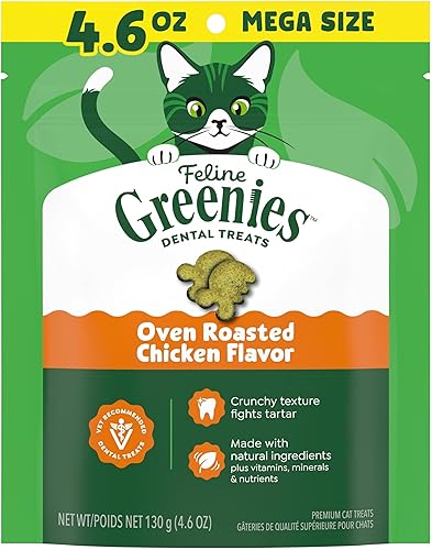 Miniatura 13 de Greenies Golosinas dentales naturales para gatos adultos recomendadas por veterinarios, sabor pollo asado al horno, envase de 21 oz
