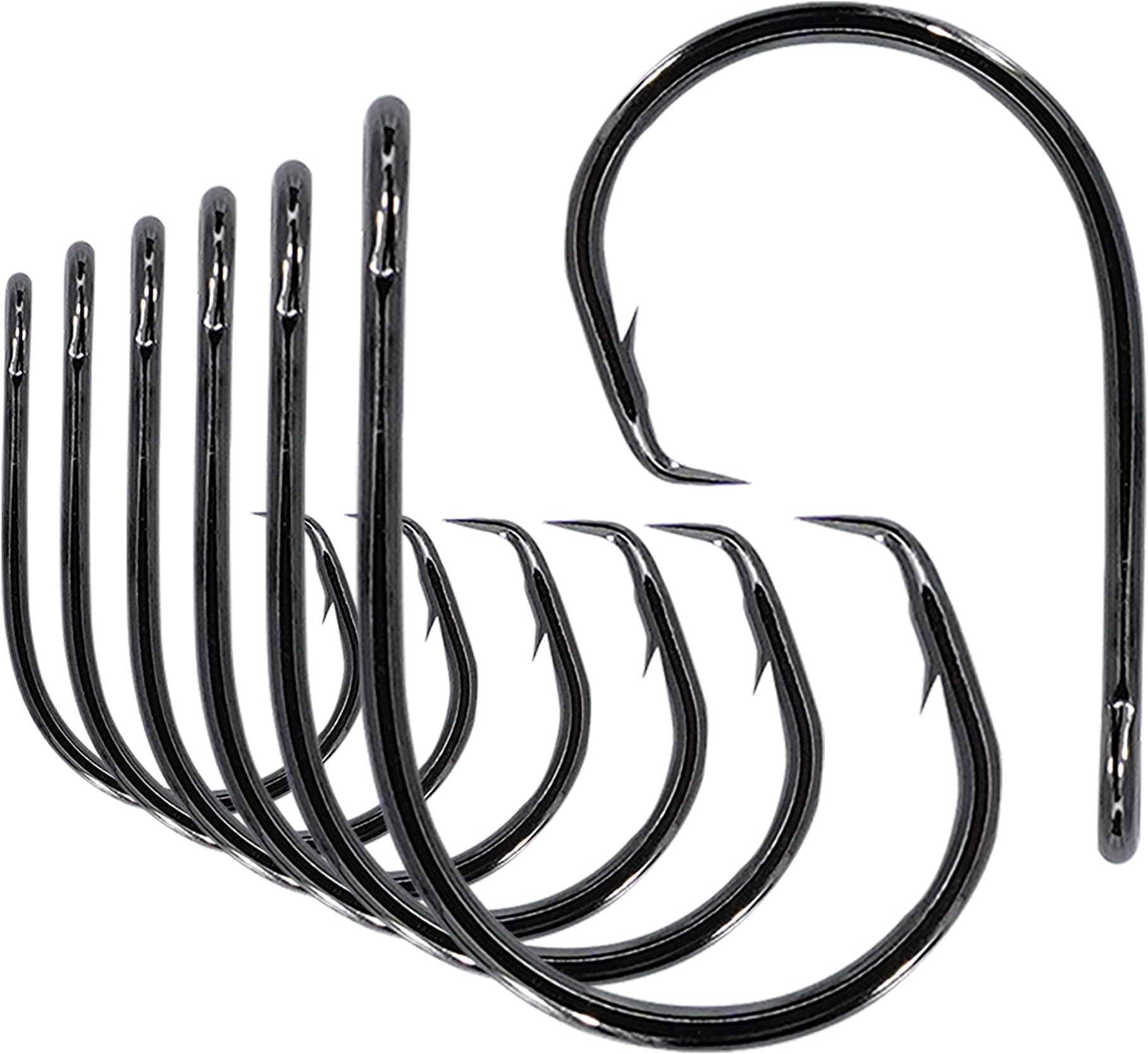 BLUEWING Inline Circle Hook Wide Gap Fishing Hooks High Carbon Steel Wide Gap Fishing Hooks Extra Sharp Fish Hooks for Freshwater Saltwater Fishing 10pcs/25pcs