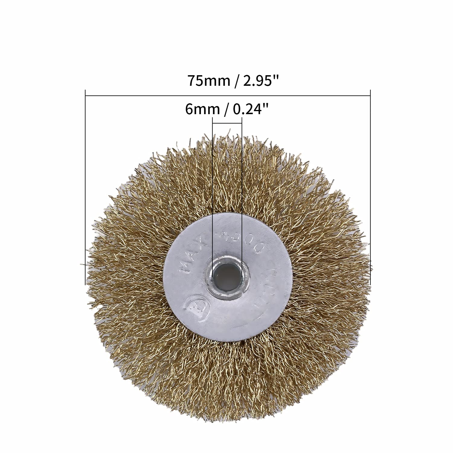 Auniwaig 2.95-Inch Wire Brush Wheel, Wire Brush for Drill 1/4-Inch Shank Crimped Wire Wheel for Used to Clean Rust, Flakes and Abrasives Drill Attachment 10PCS