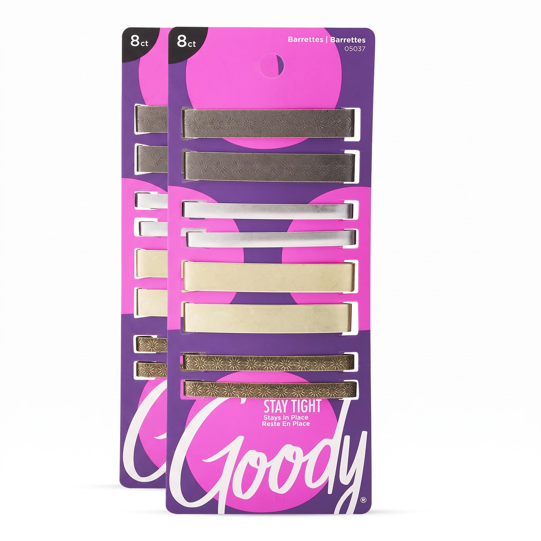 Goody Stay Tight Barrettes - Metallic Hair Clips -9