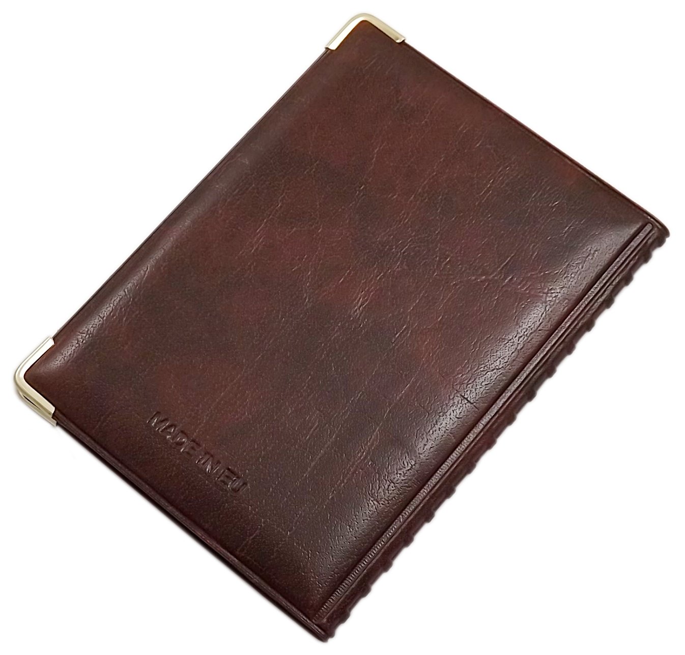 MJ-Design Etui ochronne na dowód osobisty z metalowymi narożnikami ochronnymi 4 przegródkami Wyprodukowano w UE, Oznaczenie 2 / Brązowy, Taille unique